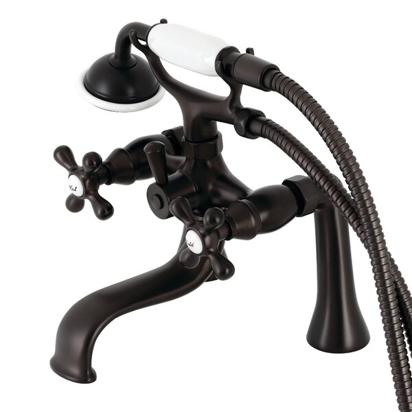 Kingston Brass KS228ORB Deck Mount Clawfoot Tub Faucet with Hand Shower, Oil Rubbed Bronze KS228ORB - main